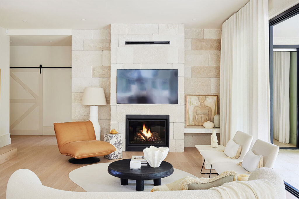 TV Above a Modern Fireplace