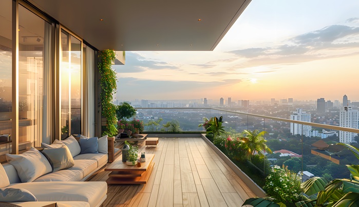 Contemporary Comfort Balcony: Cozy Yet Stylish