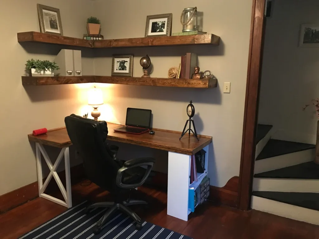 Floating Corner Shelf Desk