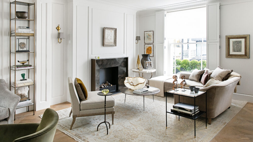 Living Room with a Fireplace