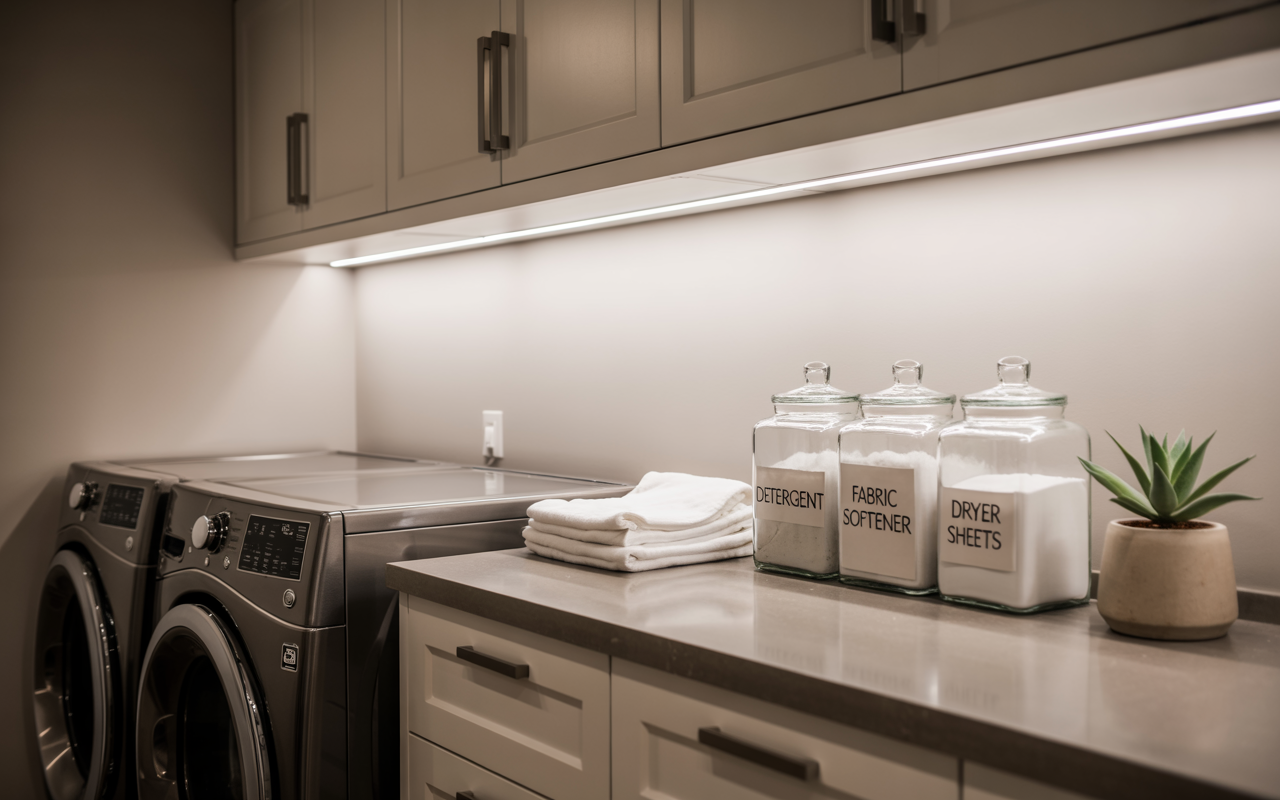 Modern Minimalist Laundry: Sleek and Efficient