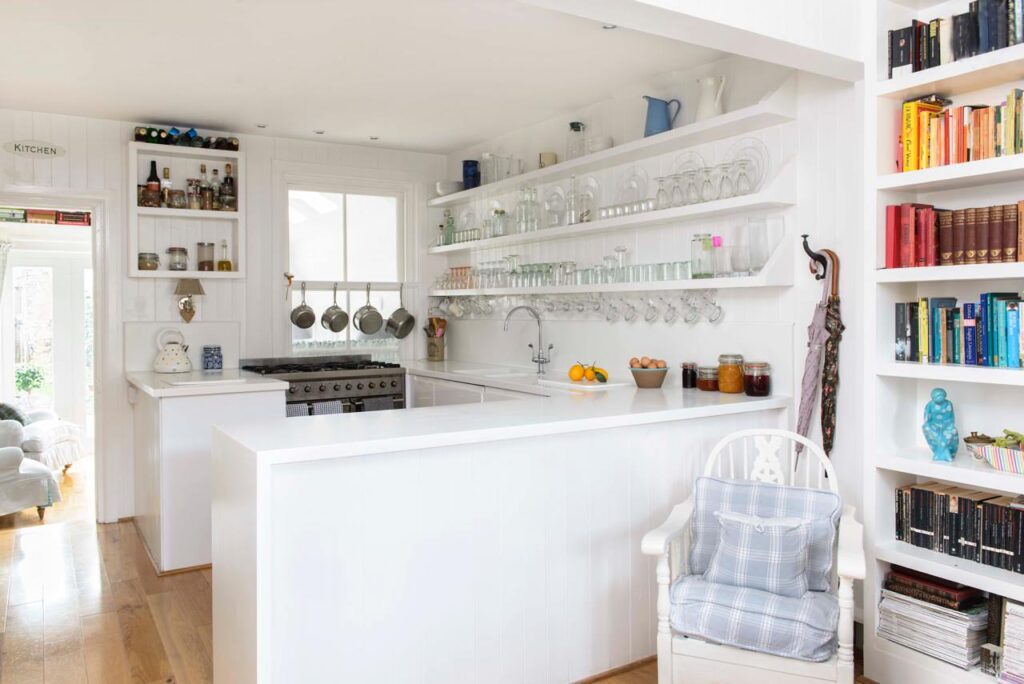 Open Shelving with Coastal Finds