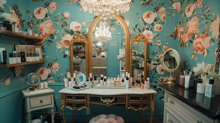 Opulent Glow Vanity: Glamorous and Comfortable