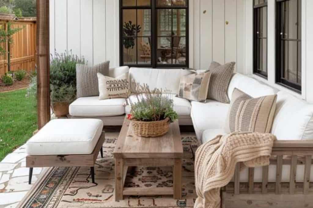 Rustic Farmhouse Balcony: Cozy and Inviting