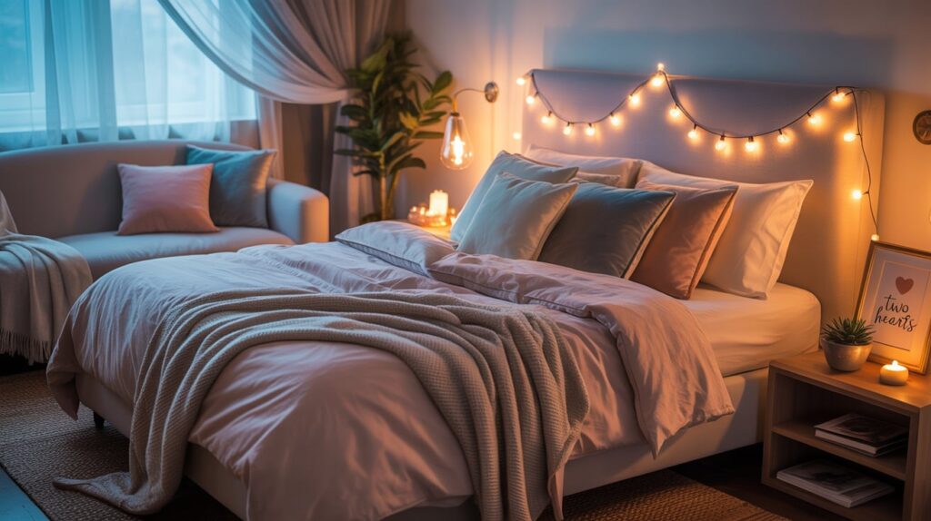 Serene Integrated Bedroom: A Calm and Cozy Retreat