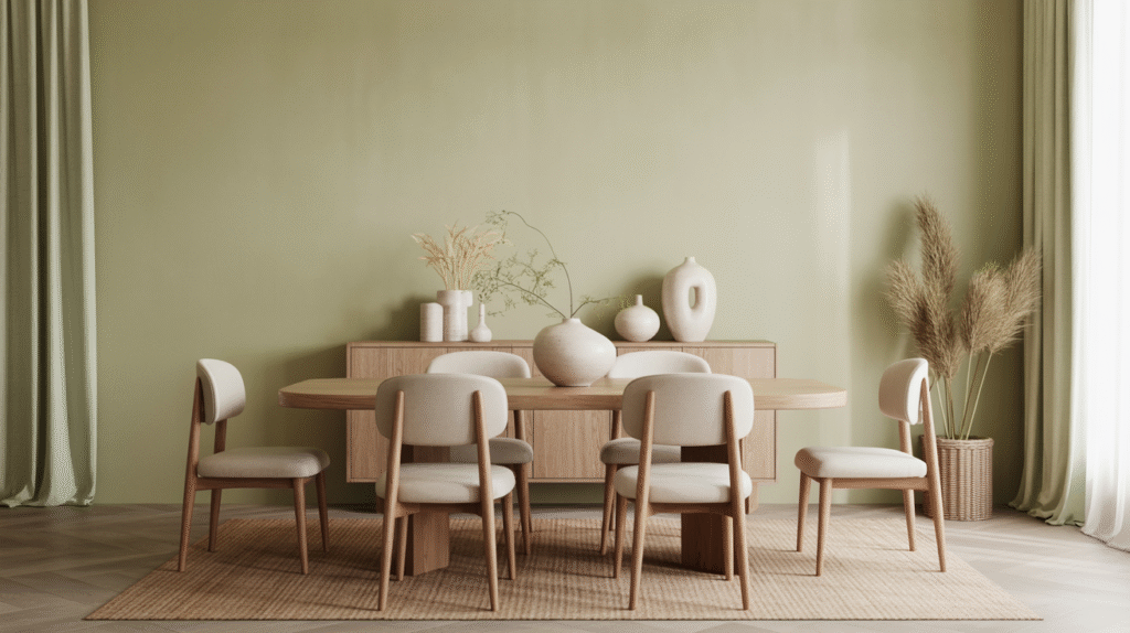 Pale Sage Green Accent Wall