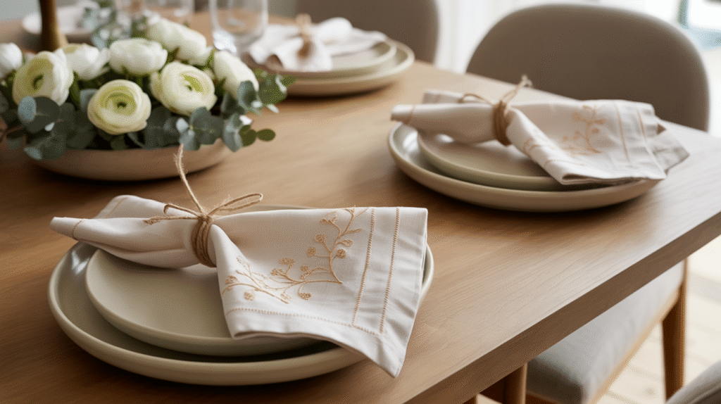 Embroidered Linen Napkins