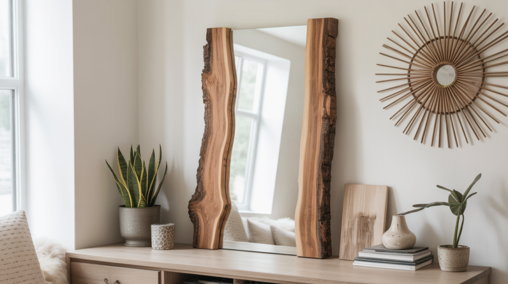 Raw Edge Wood Mirror