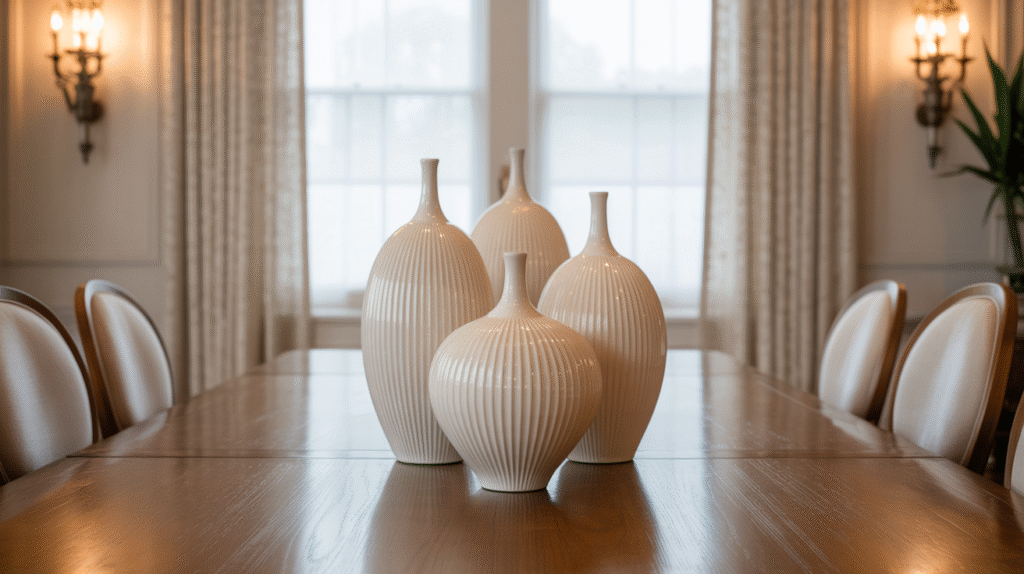 Ivory Ceramic Vases