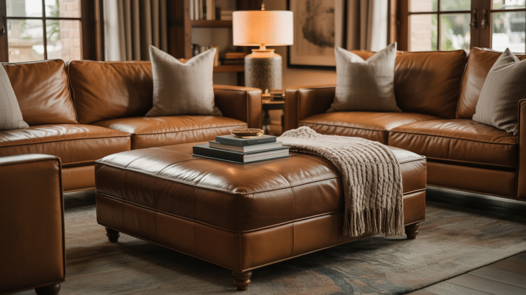 Leather Ottoman