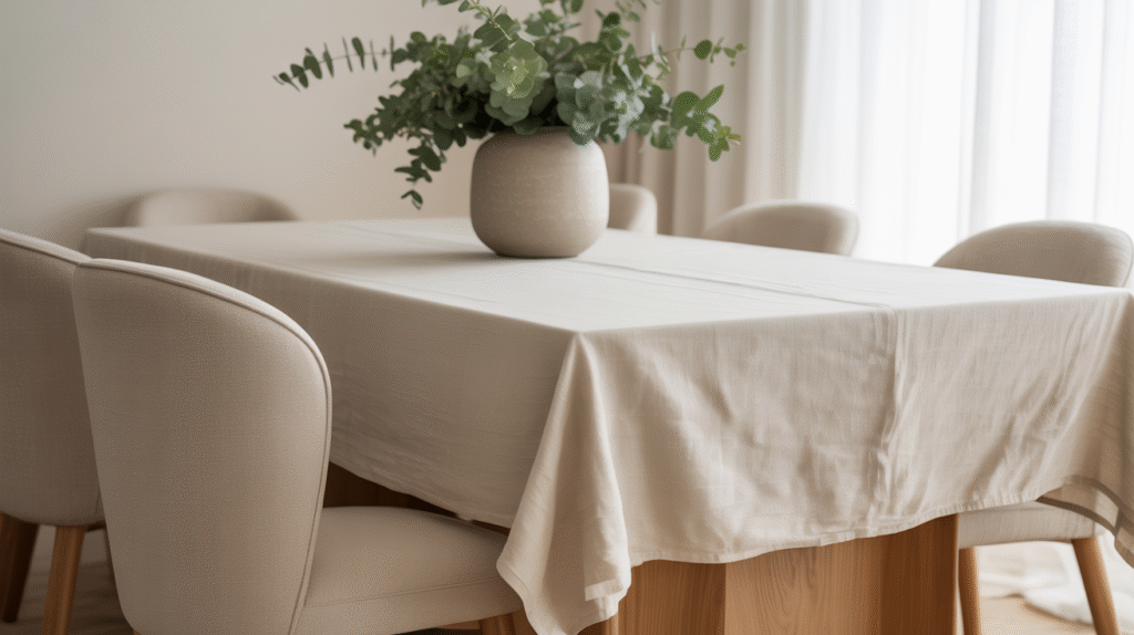  Ivory Linen Tablecloth