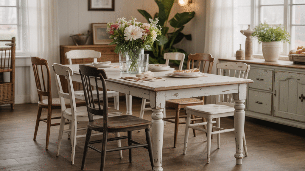 Vintage White Dining Table