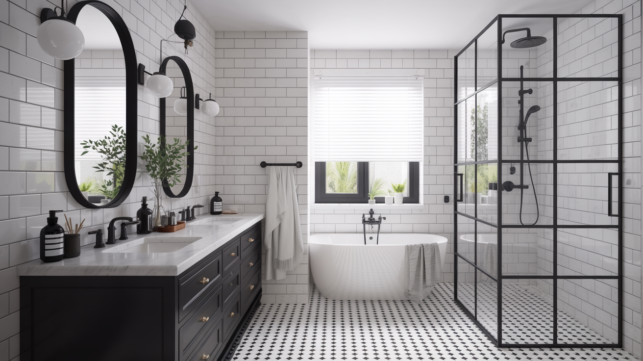 22 Black and White Bathroom Ideas for Timeless Contrast