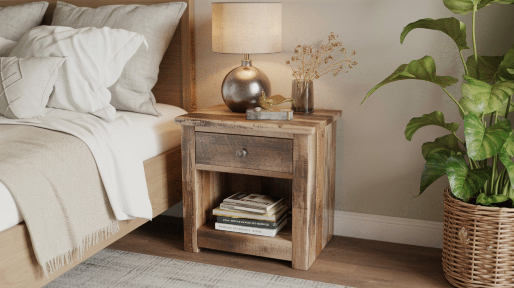  Wooden Bedside Table