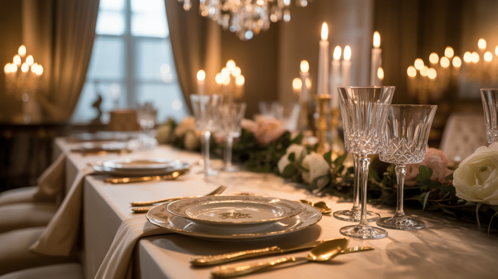 Gold-Plated Cutlery & Fine China