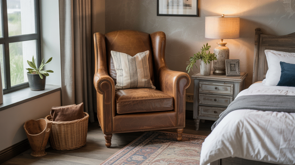Distressed Leather Armchair