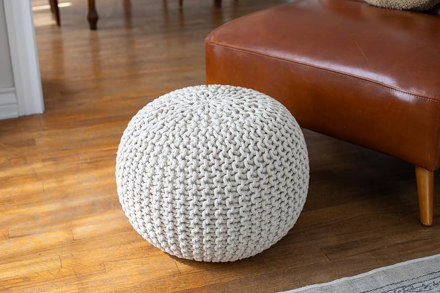 Knitted Pouf Ottoman