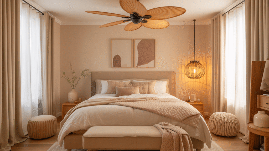 Almond Shade Ceiling Fan