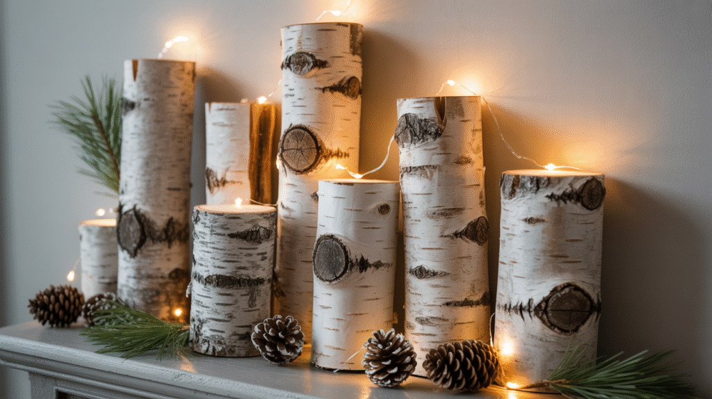 Birch Tree Log Decor