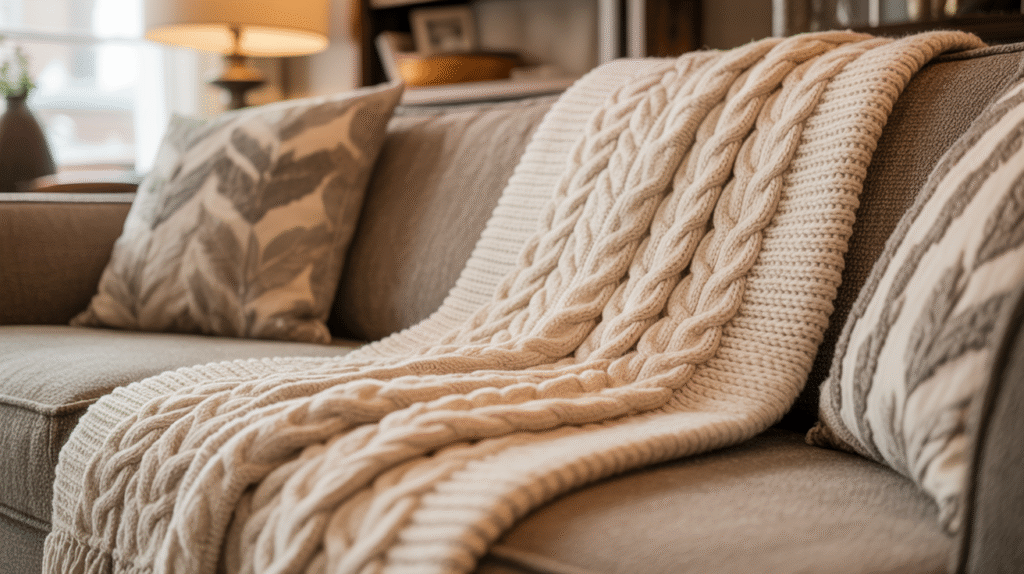 Cozy Cable Knit Throw