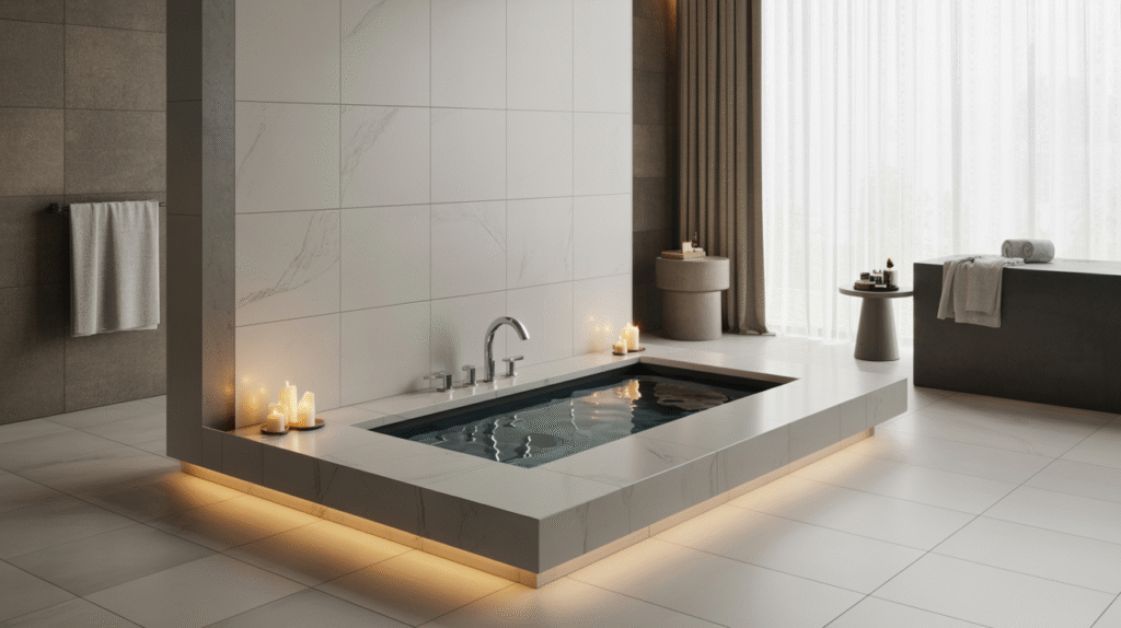  Drop-In Black Bathtub