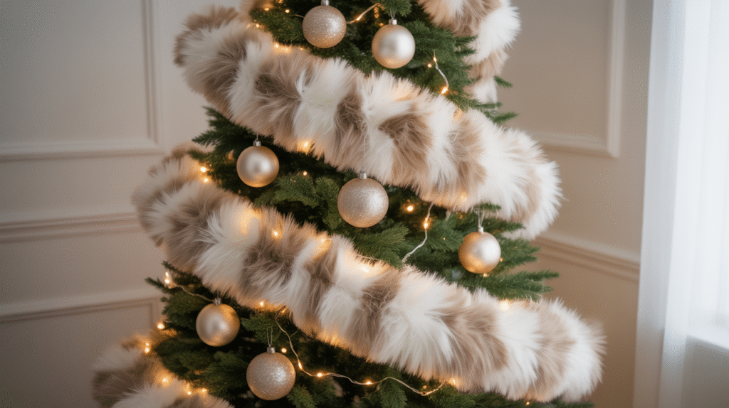 Faux Fur Tree Garland