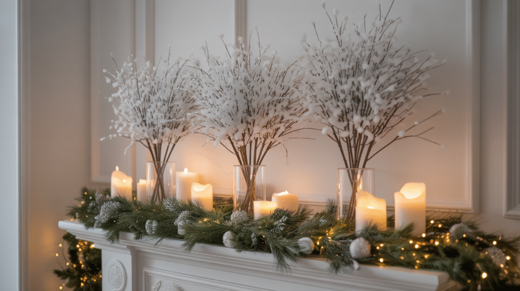Faux Snow-Topped Branches: Winter Wonderland