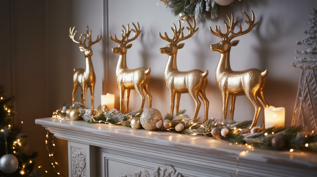  Gilded Reindeer Figurines: Whimsical Glamour