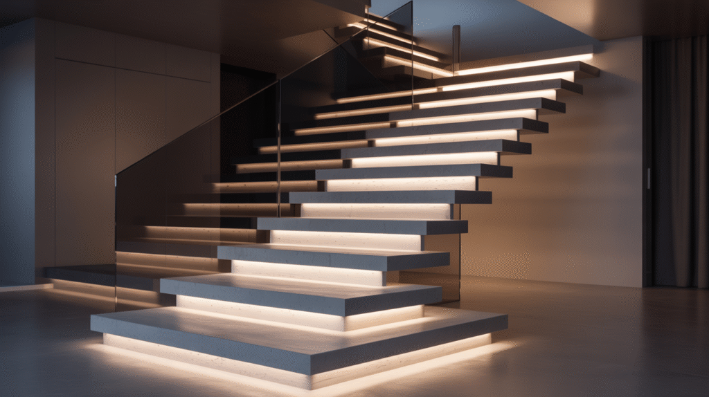 Illuminated Floating Steps