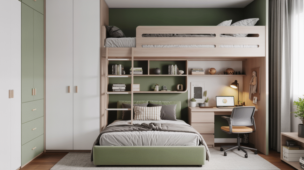 Loft Bed with Built-In Desk
