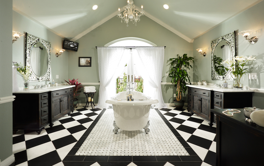 Marble Elegance with Black Fixtures
