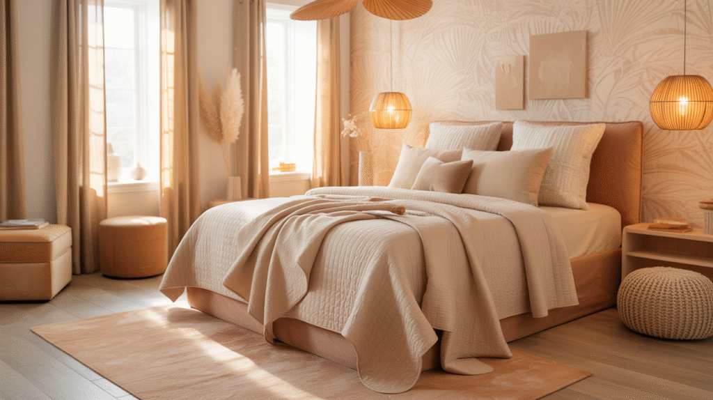 Melon Beige Bedspread