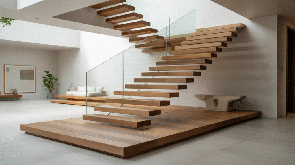  Minimalist Floating Timber Stairs