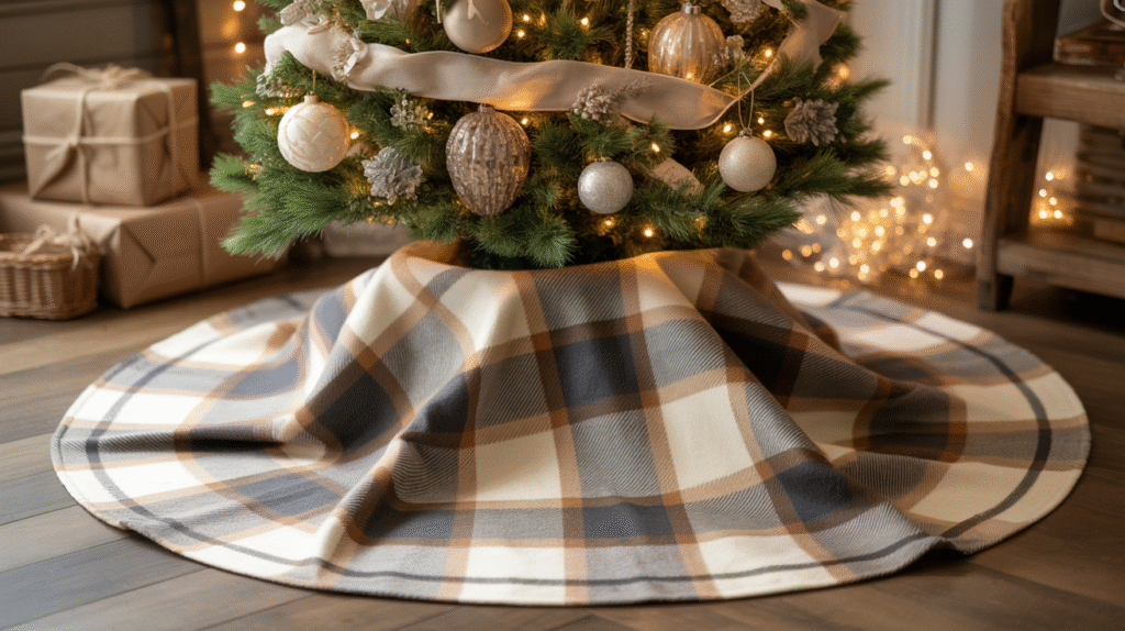 Neutral Plaid Tree Skirt