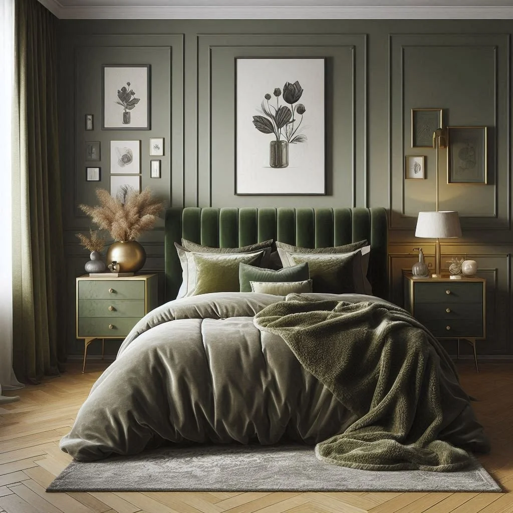 Olive Green Bed Bench