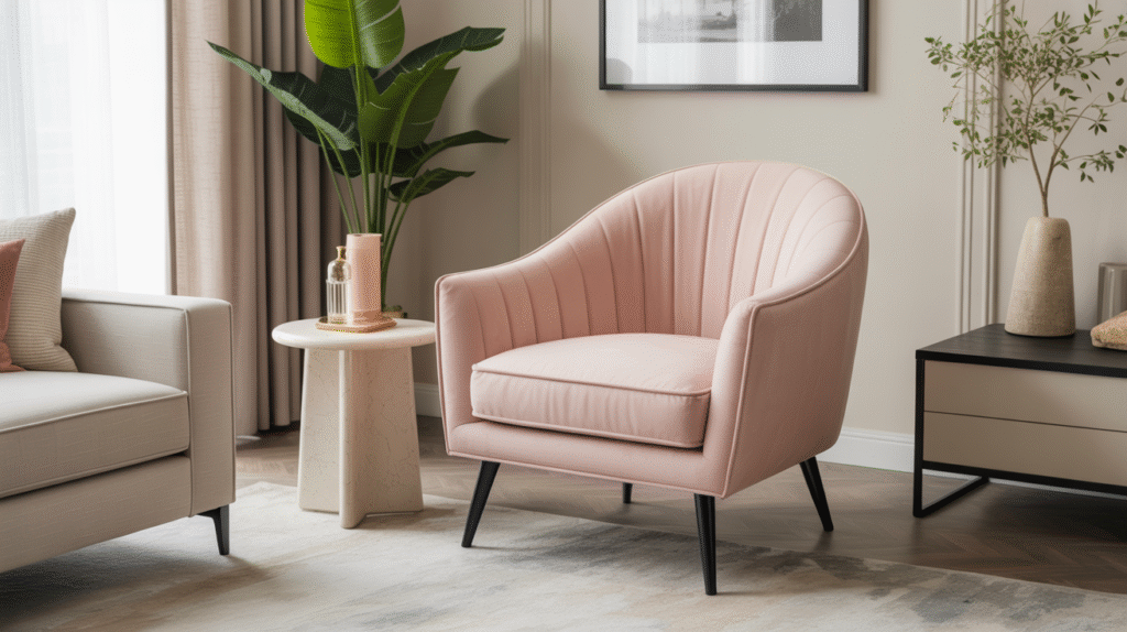 Pastel Pink Accent Chair