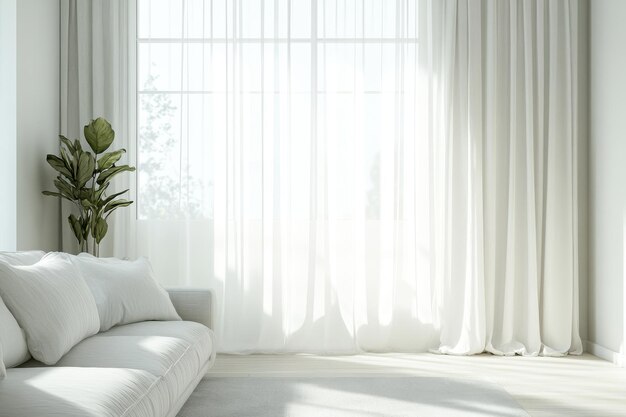 Sheer White Curtains