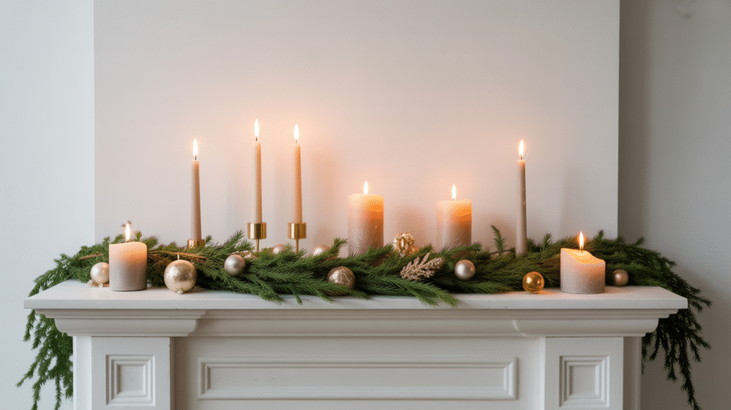 Sleek and Simple Mantel Setup