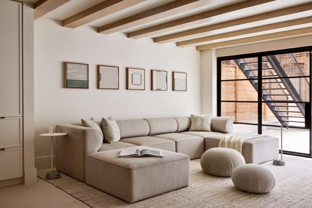 Soft Beige Ottoman