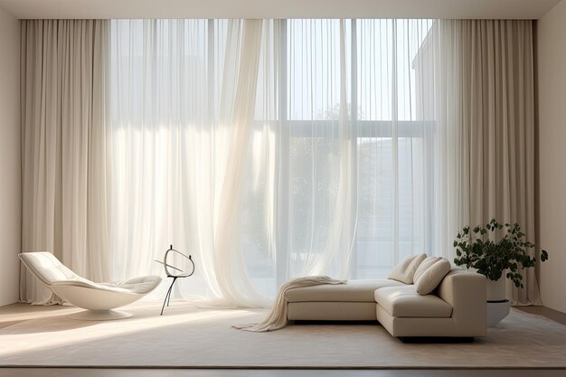 White Floor-to-Ceiling Curtains