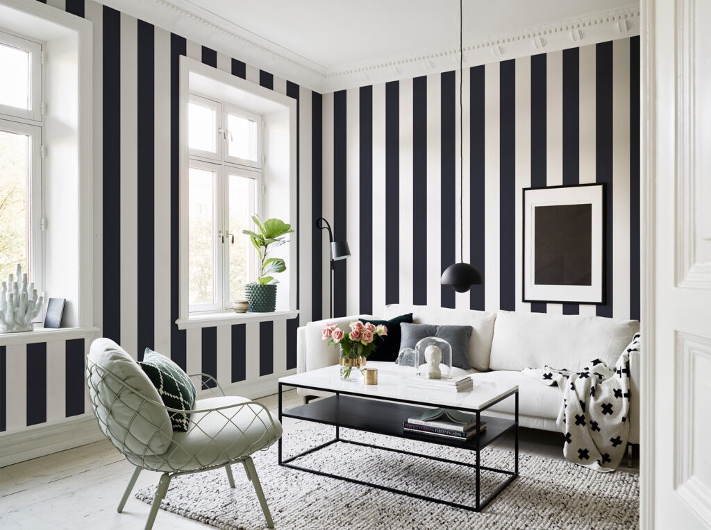 White Striped Wallpaper