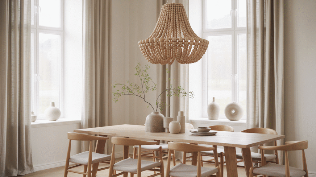  Wooden Bead Chandelier