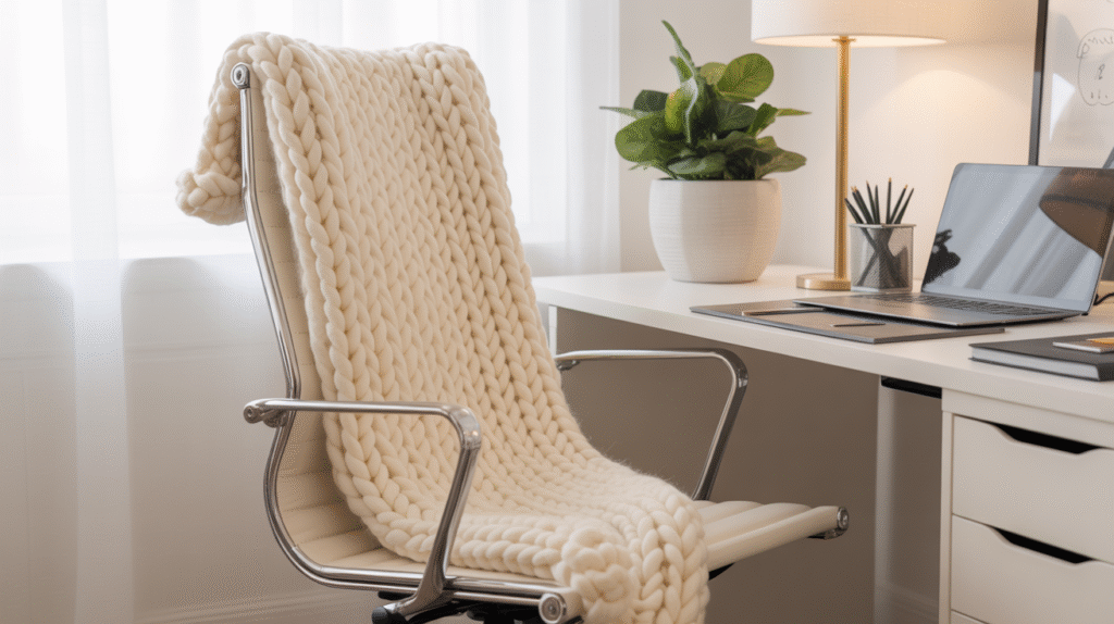 Textured White Knit Blanket