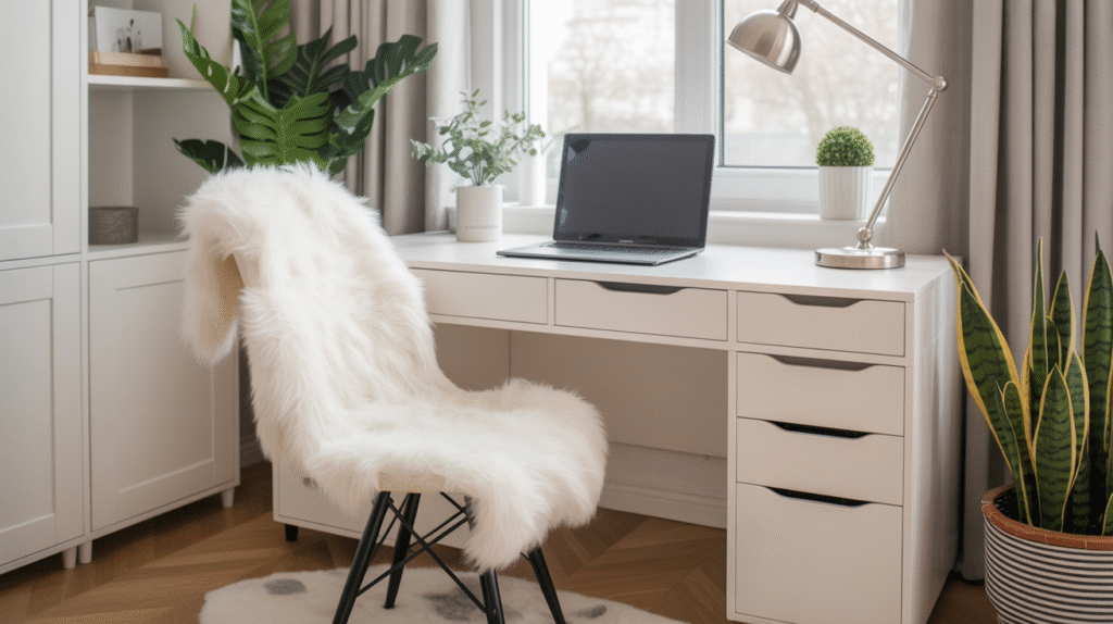 White Faux Fur Throw