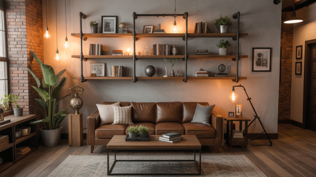 Industrial Pipe Shelves