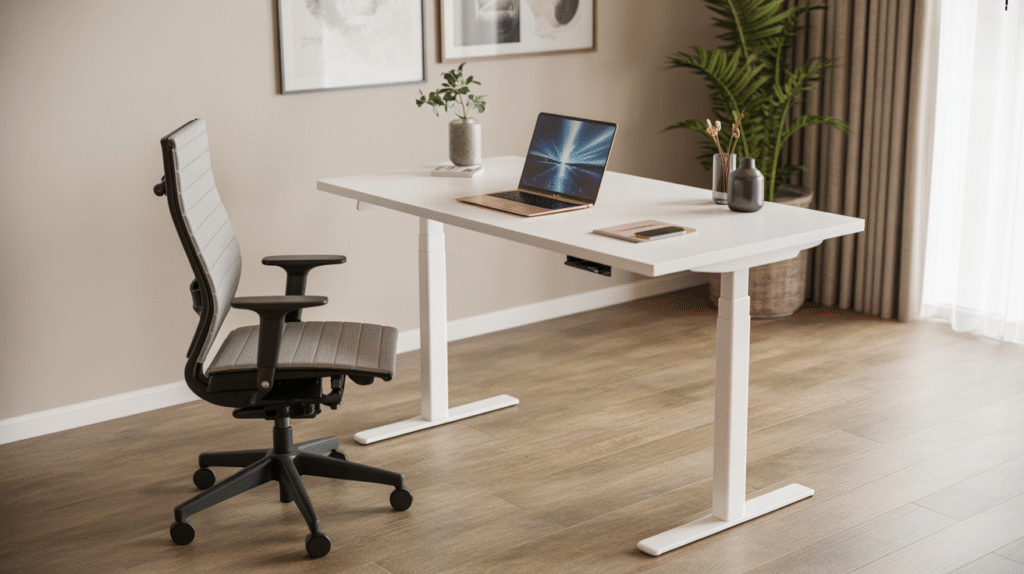  White Adjustable Standing Desk