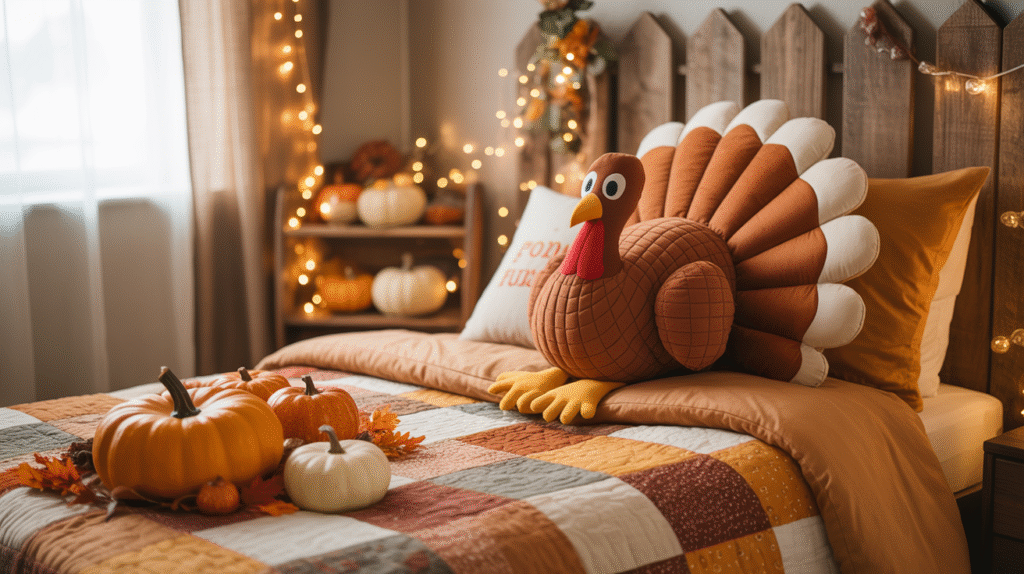 Turkey Motif Cushion for Thanksgiving Fun