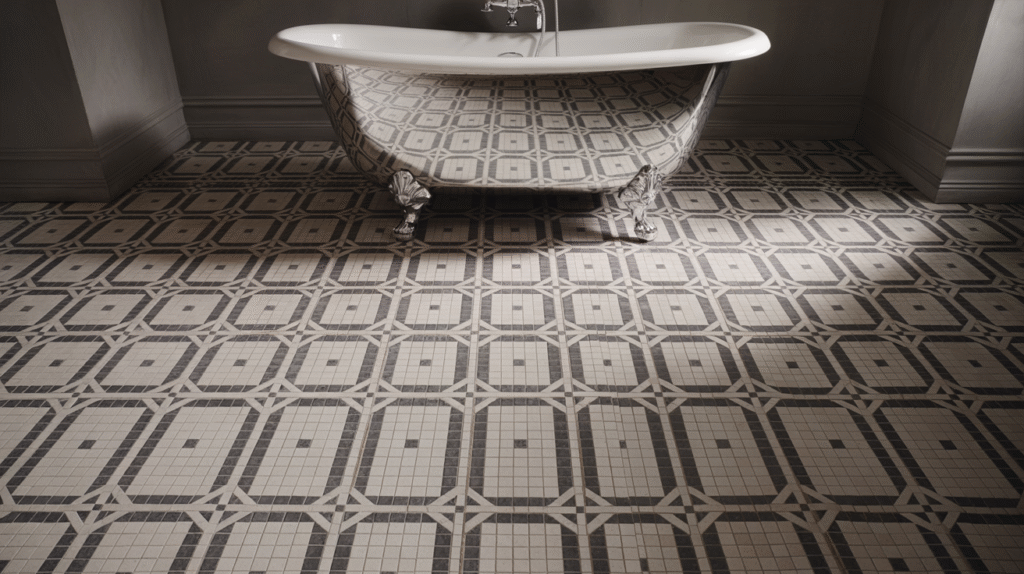 Monochrome Mosaic Tile Flooring