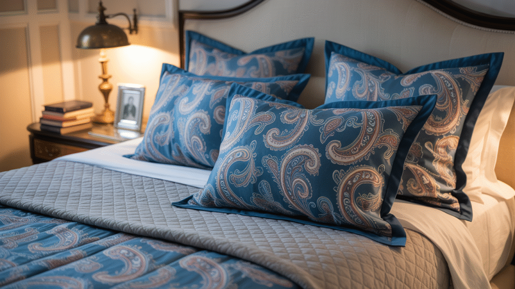 Blue Paisley Pillow Cases