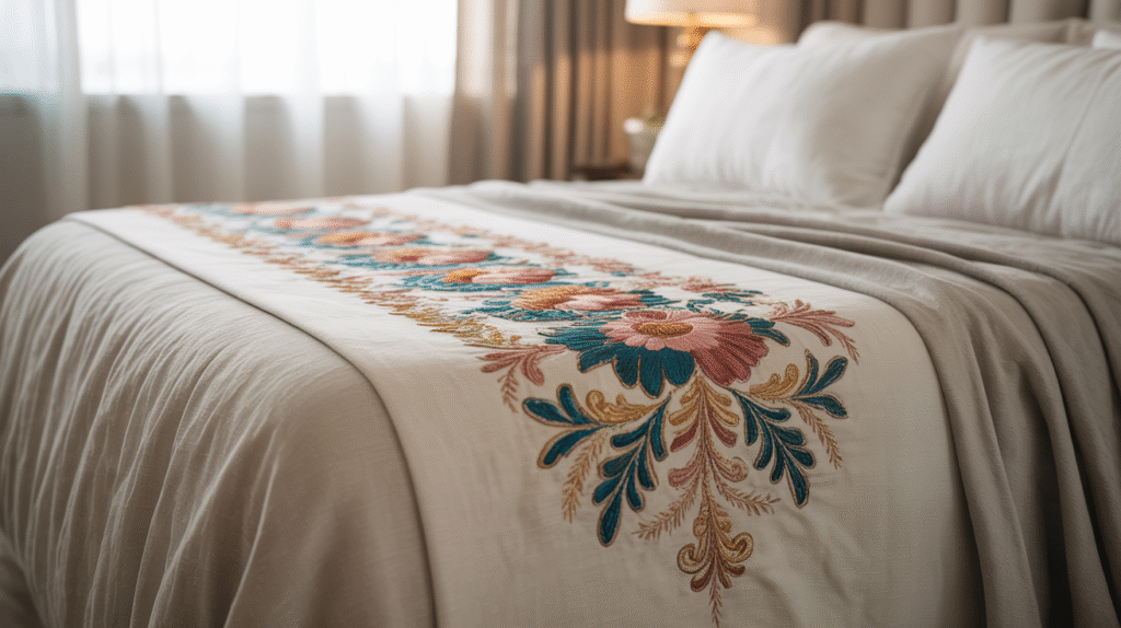 Embroidered Bed Runner